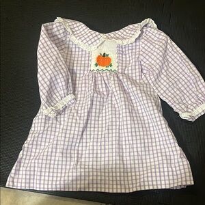 Purple Checkered Kids pumpkin  Dress